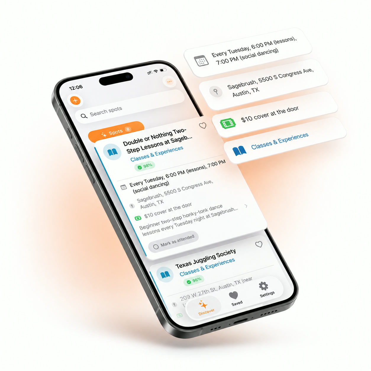 Goovi AI app turning a social post into a saved place